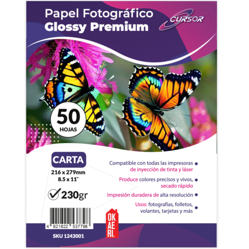 papel fotografico foto 230g cursor okaeri glossy